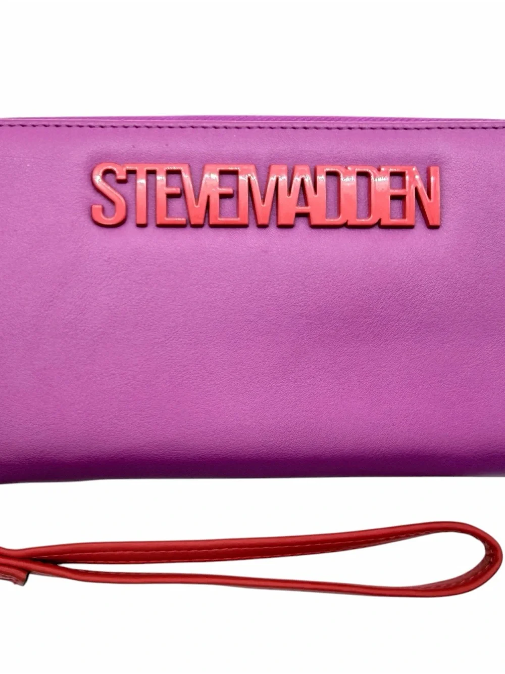 Steve Madden Pink and Coral Zip-Around Wristlet Wallet